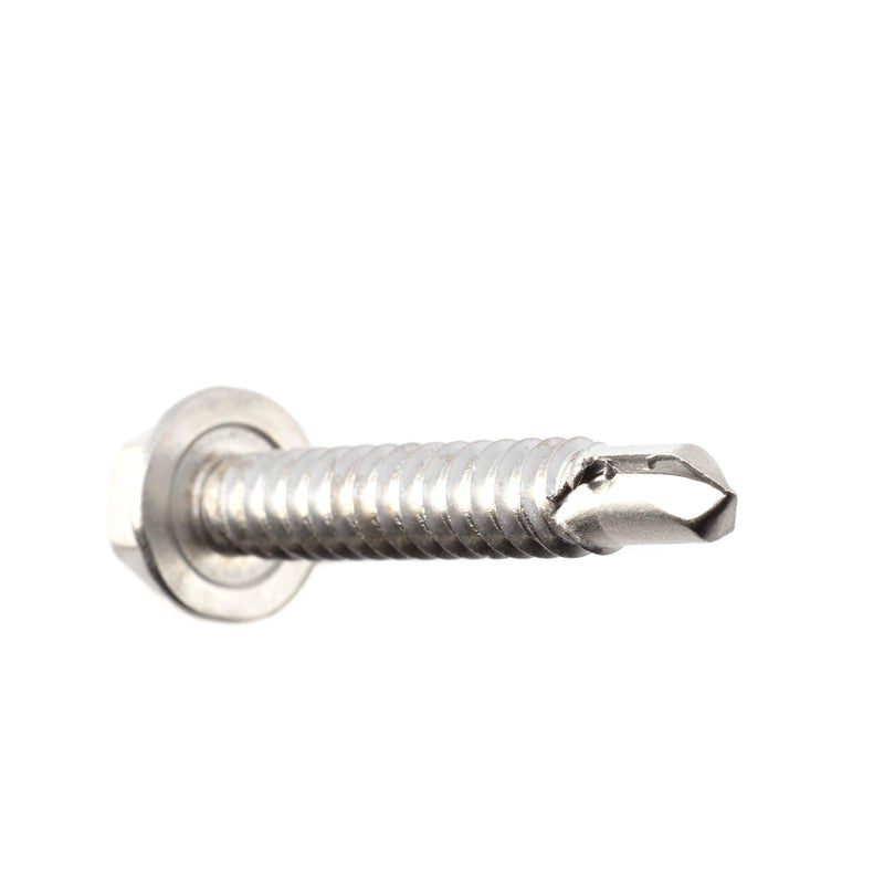 THE CIMPLE CO #14 Size, 1 1/2" Length (38mm) - Self Tapping/Drilling Screw - 410 Stainless Steel Screws - Long Wearing and Corrosion Hardy - Hex Washer Head - 100pcs - Image 3